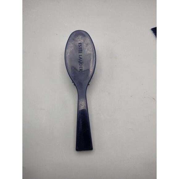 Estee Lauder Hair Brush Ball Tipped 6.5" Travel Purse navy Blue Plastic Vintage - Picture 3 of 7